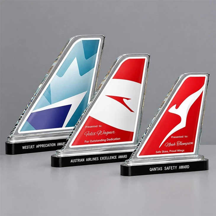 Glass Airplane Gift Custom Suaicheantas Airplane Trophy Awards