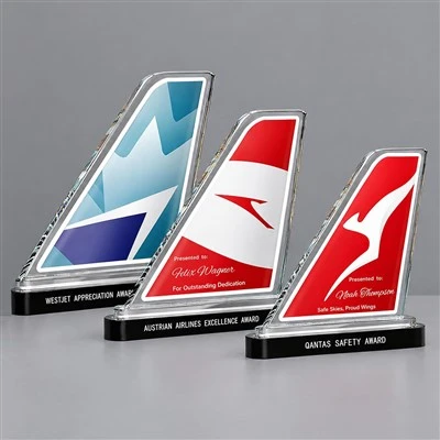 Glass Airplane Gift Custom Suaicheantas Airplane Trophy Awards